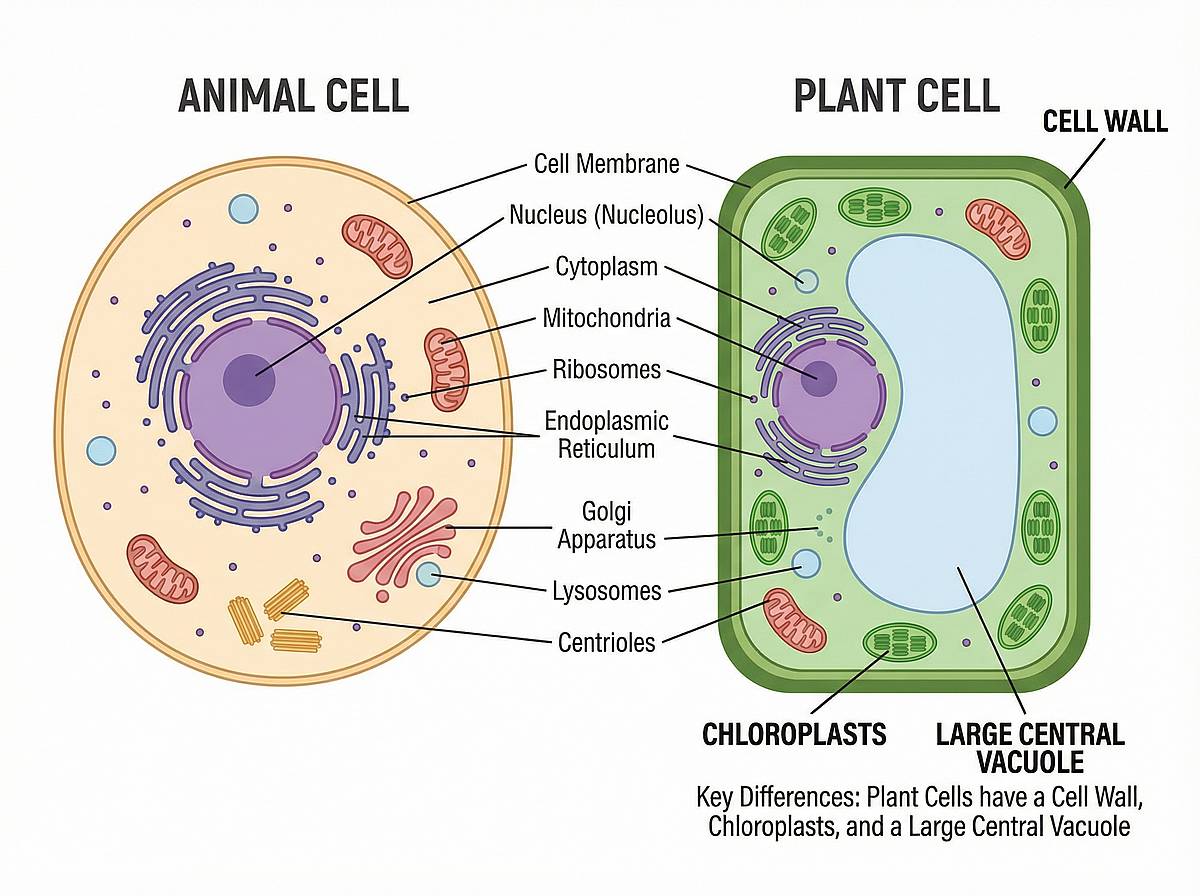 Animal Cell vs Plant Cell Comparison