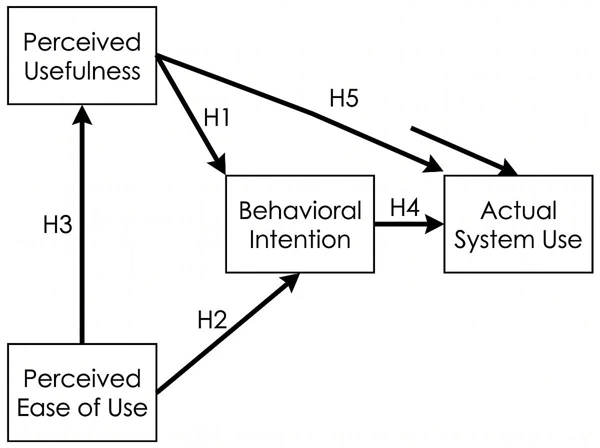 Technology Acceptance Model conceptual framework diagram
